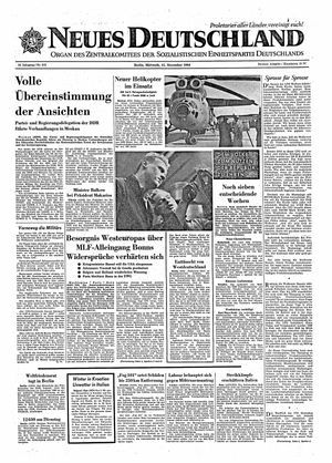 Neues Deutschland Online-Archiv vom 11.11.1964
