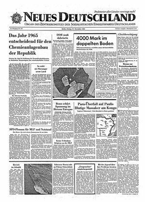 Neues Deutschland Online-Archiv vom 27.11.1964