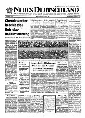 Neues Deutschland Online-Archiv vom 11.12.1964