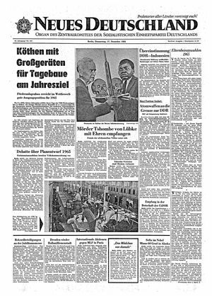 Neues Deutschland Online-Archiv vom 17.12.1964