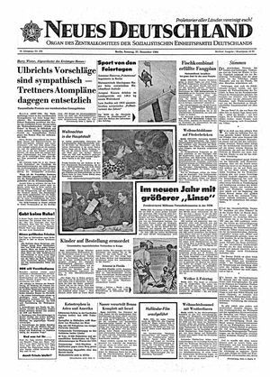 Neues Deutschland Online-Archiv vom 27.12.1964