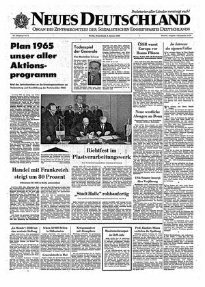 Neues Deutschland Online-Archiv vom 09.01.1965