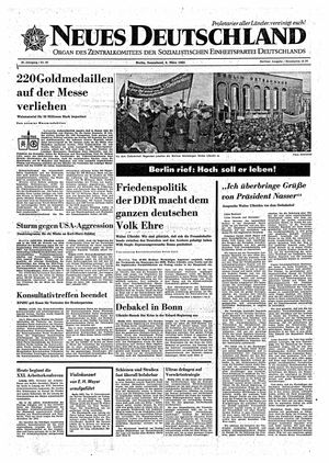 Neues Deutschland Online-Archiv vom 06.03.1965