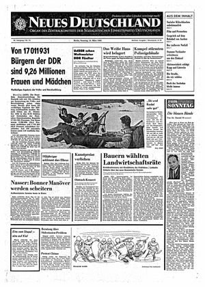 Neues Deutschland Online-Archiv vom 14.03.1965