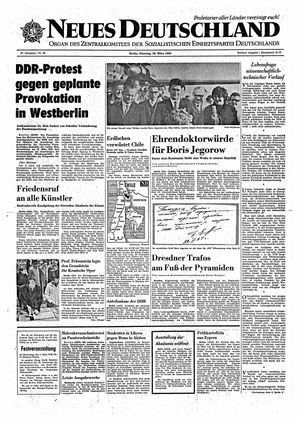 Neues Deutschland Online-Archiv vom 30.03.1965