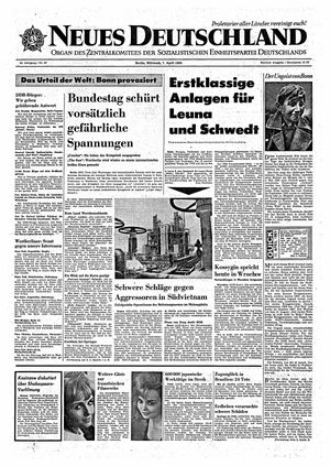Neues Deutschland Online-Archiv vom 07.04.1965