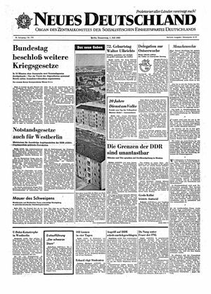Neues Deutschland Online-Archiv vom 01.07.1965