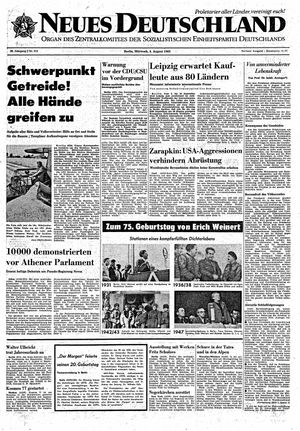 Neues Deutschland Online-Archiv vom 04.08.1965