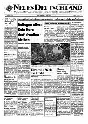 Neues Deutschland Online-Archiv vom 05.08.1965