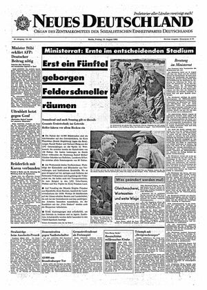 Neues Deutschland Online-Archiv vom 13.08.1965
