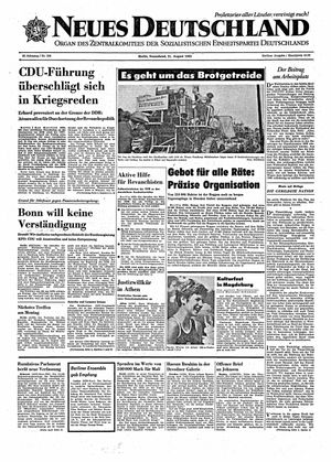 Neues Deutschland Online-Archiv vom 21.08.1965
