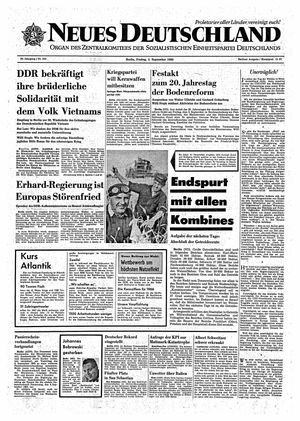 Neues Deutschland Online-Archiv vom 03.09.1965