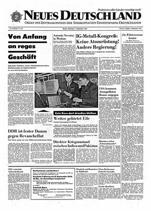 Neues Deutschland Online-Archiv vom 07.09.1965
