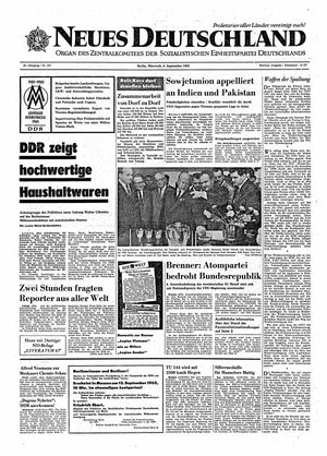 Neues Deutschland Online-Archiv vom 08.09.1965
