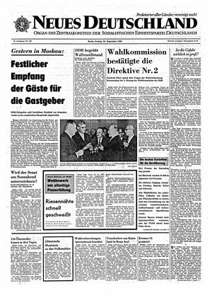 Neues Deutschland Online-Archiv vom 24.09.1965