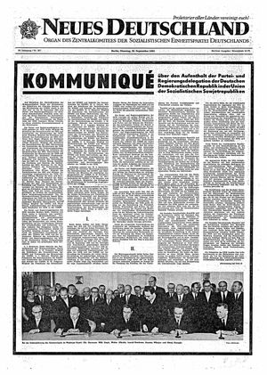Neues Deutschland Online-Archiv vom 28.09.1965