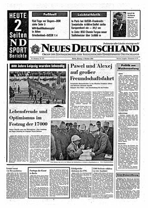 Neues Deutschland Online-Archiv vom 04.10.1965