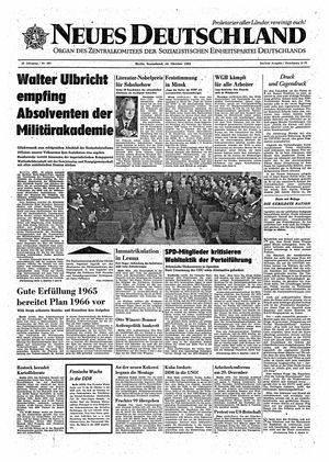 Neues Deutschland Online-Archiv vom 16.10.1965