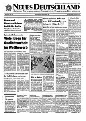 Neues Deutschland Online-Archiv vom 23.11.1965