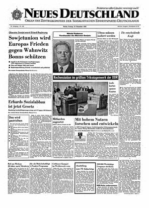 Neues Deutschland Online-Archiv vom 10.12.1965