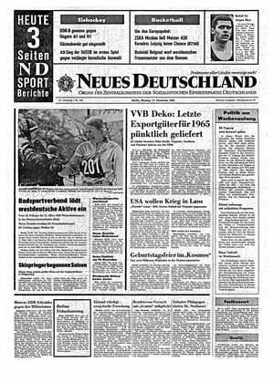 Neues Deutschland Online-Archiv vom 13.12.1965