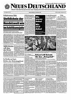Neues Deutschland Online-Archiv vom 15.12.1965