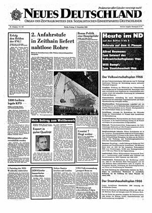 Neues Deutschland Online-Archiv vom 17.12.1965