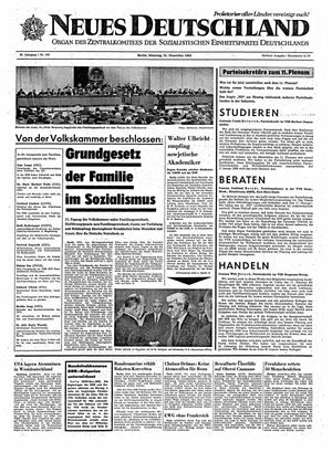 Neues Deutschland Online-Archiv vom 21.12.1965