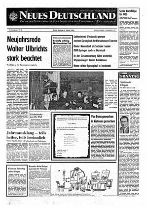 Neues Deutschland Online-Archiv vom 02.01.1966
