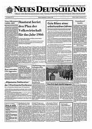 Neues Deutschland Online-Archiv vom 15.01.1966