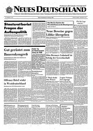 Neues Deutschland Online-Archiv vom 19.02.1966