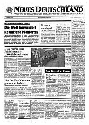 Neues Deutschland Online-Archiv vom 03.03.1966