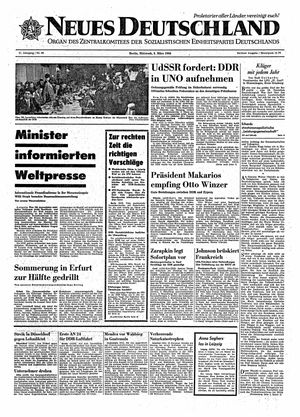Neues Deutschland Online-Archiv vom 09.03.1966