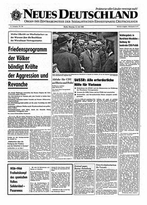 Neues Deutschland Online-Archiv vom 12.07.1966