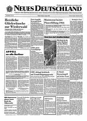 Neues Deutschland Online-Archiv vom 05.08.1966