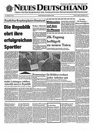 Neues Deutschland Online-Archiv vom 20.09.1966