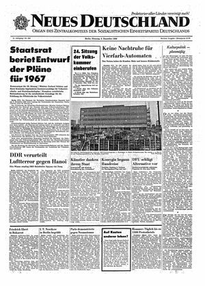 Neues Deutschland Online-Archiv vom 06.12.1966