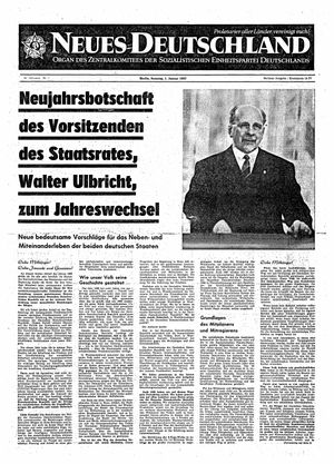 Neues Deutschland Online-Archiv vom 01.01.1967