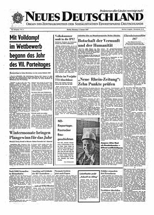 Neues Deutschland Online-Archiv vom 03.01.1967