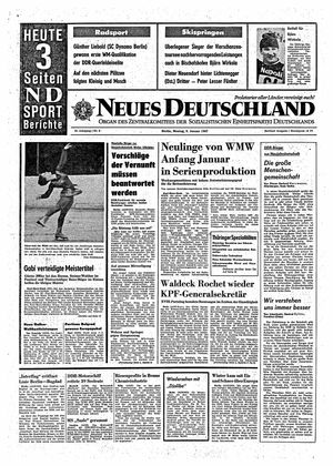 Neues Deutschland Online-Archiv vom 09.01.1967