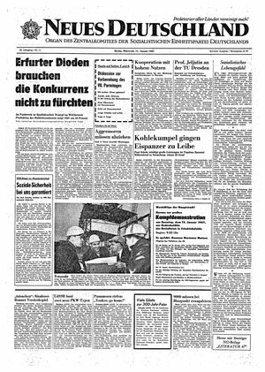 Neues Deutschland Online-Archiv vom 11.01.1967