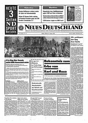 Neues Deutschland Online-Archiv vom 16.01.1967