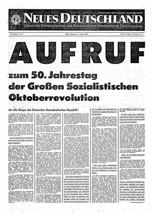 Neues Deutschland Online-Archiv vom 22.01.1967