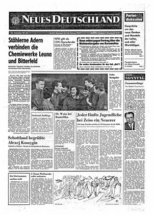 Neues Deutschland Online-Archiv vom 12.02.1967