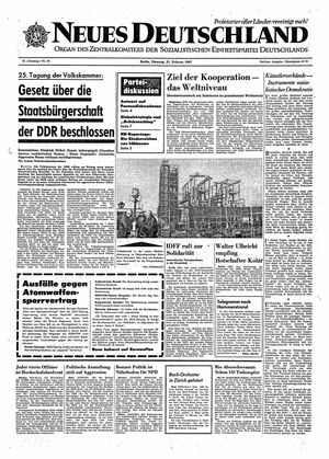 Neues Deutschland Online-Archiv vom 21.02.1967