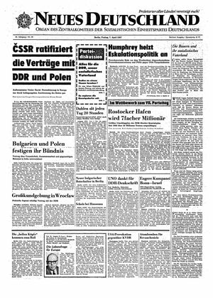 Neues Deutschland Online-Archiv vom 07.04.1967