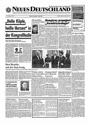 Neues Deutschland Online-Archiv vom 08.04.1967