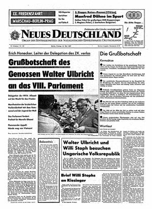 Neues Deutschland Online-Archiv vom 12.05.1967