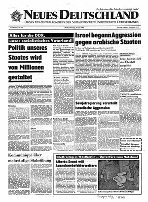 Neues Deutschland Online-Archiv vom 06.06.1967