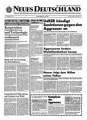Neues Deutschland Online-Archiv vom 11.06.1967